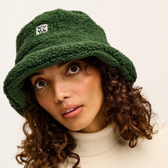 Lucy & Yak Travis - Borg Fleece Bucket Hat in Pine Green Size S/M - Picture 6 of 7